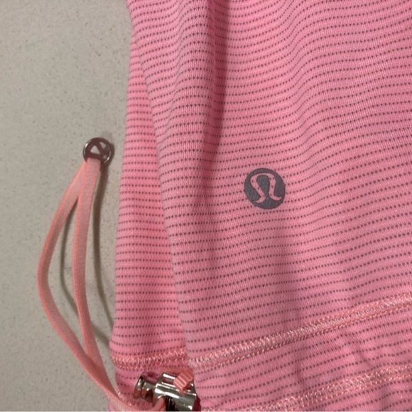 LULULEMON Rest Less built in bra tank top pink and white cinch bottom - Picture 5 of 10